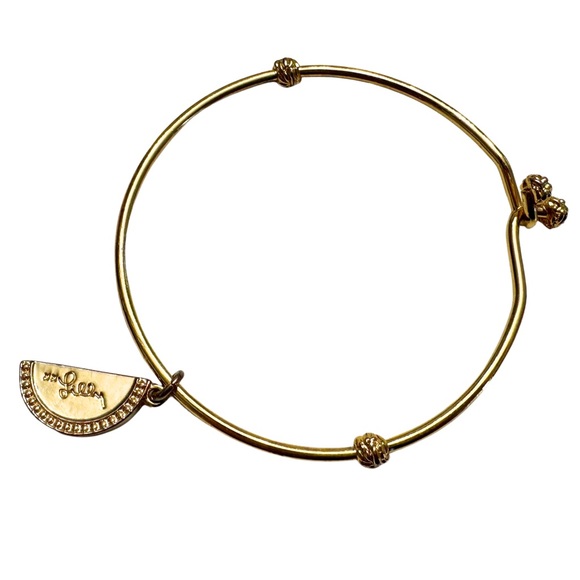 Lilly Pulitzer Citrus Lemon Gold Bangle - Picture 1 of 2